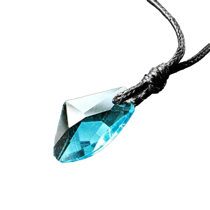 Fashion Men Women Faux Crystal Pendant Adjustable Rope Necklace Jewelry Gift Image 8