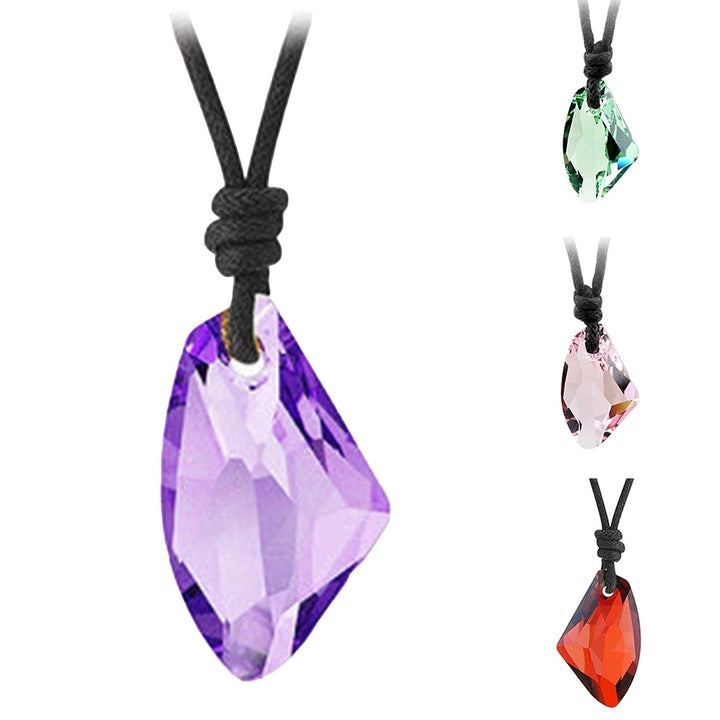 Fashion Men Women Faux Crystal Pendant Adjustable Rope Necklace Jewelry Gift Image 12