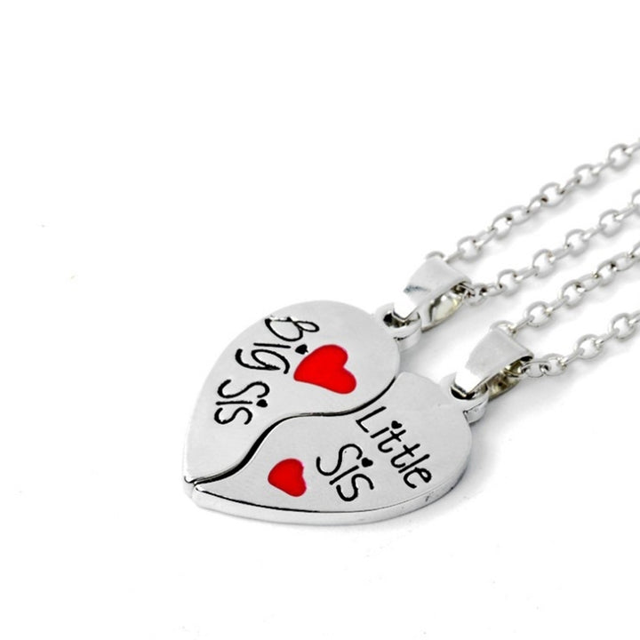 2Pcs Women Letters Broken Heart Pendant Matching Chain Necklaces Jewelry Image 3