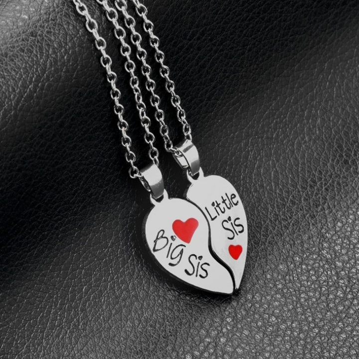 2Pcs Women Letters Broken Heart Pendant Matching Chain Necklaces Jewelry Image 4