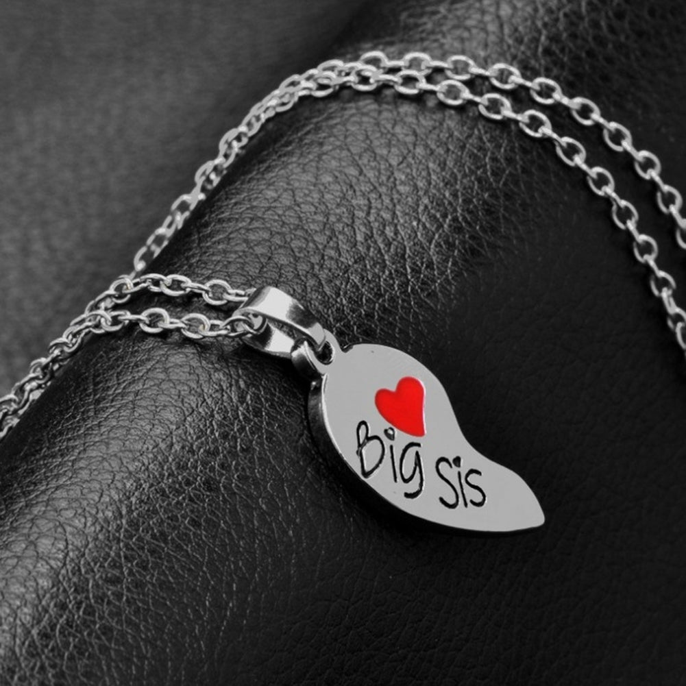 2Pcs Women Letters Broken Heart Pendant Matching Chain Necklaces Jewelry Image 6