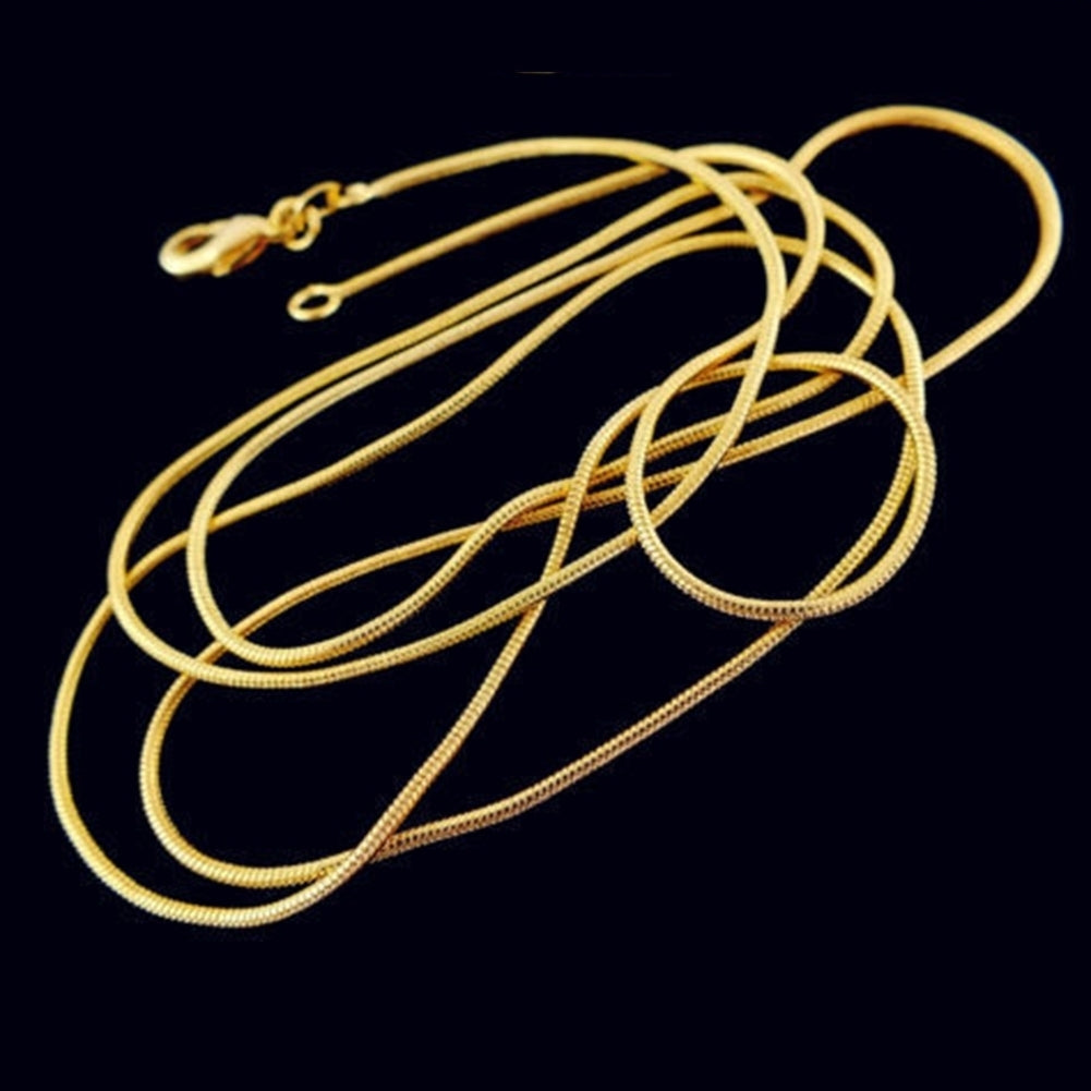 Fashion Men Women Gold Plated Long Snake Chain Necklace Party Club Jewelry Gift Image 2