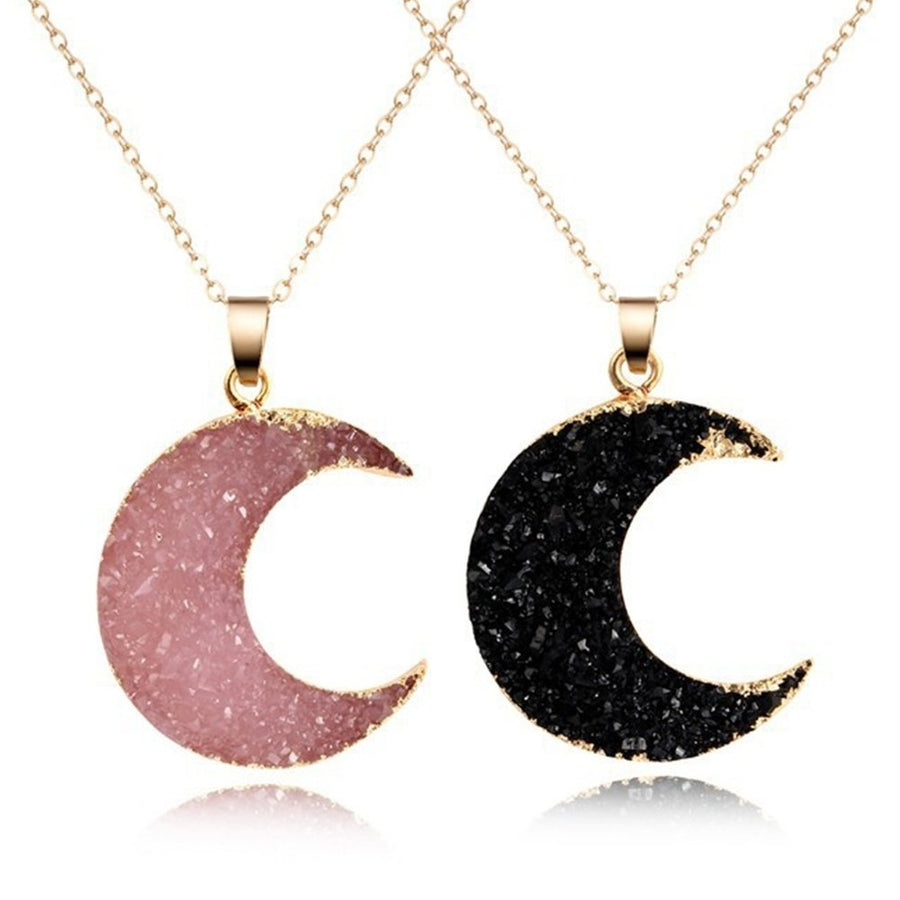 Fashion Women Resin Crescent Moon Pendant Clavicle Chain Necklace Jewelry Gift Image 1