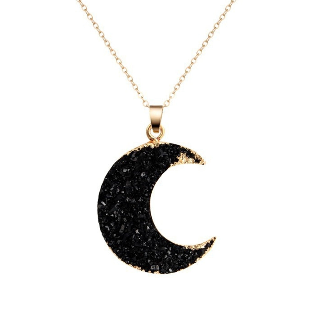 Fashion Women Resin Crescent Moon Pendant Clavicle Chain Necklace Jewelry Gift Image 3