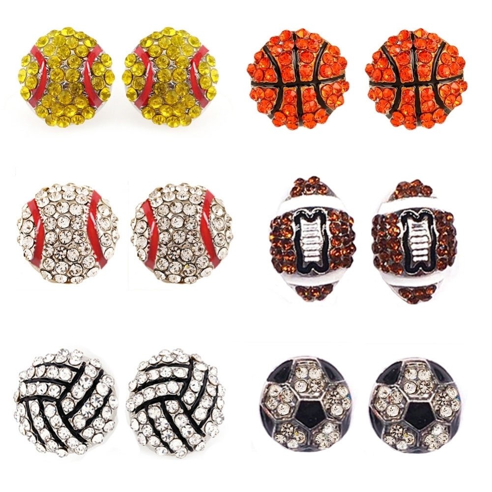 Unisex Rhinestone Basketball Rugby Soccer Pendant Chain Necklace Jewelry Gift Image 7