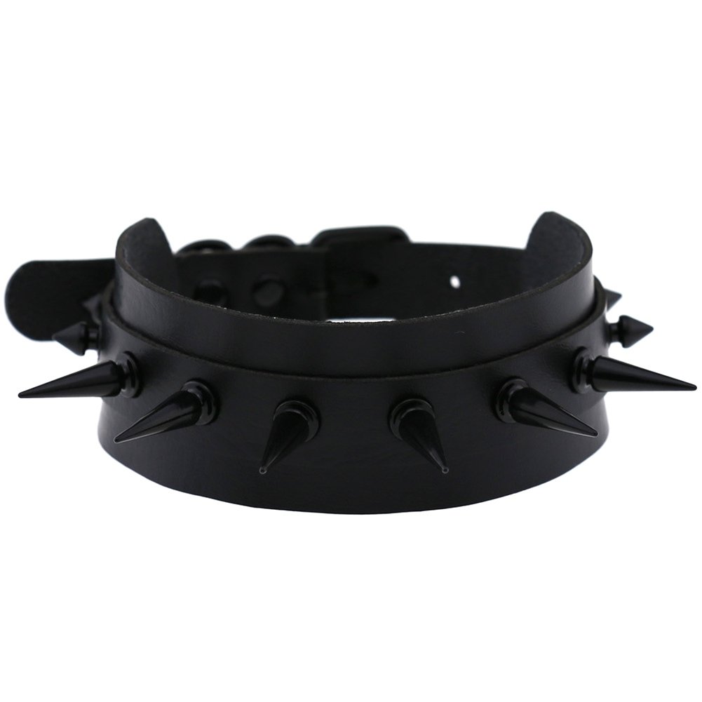 Punk Unisex Ring Rivet Faux Leather Collar Necklace Statement Party Club Jewelry Image 2