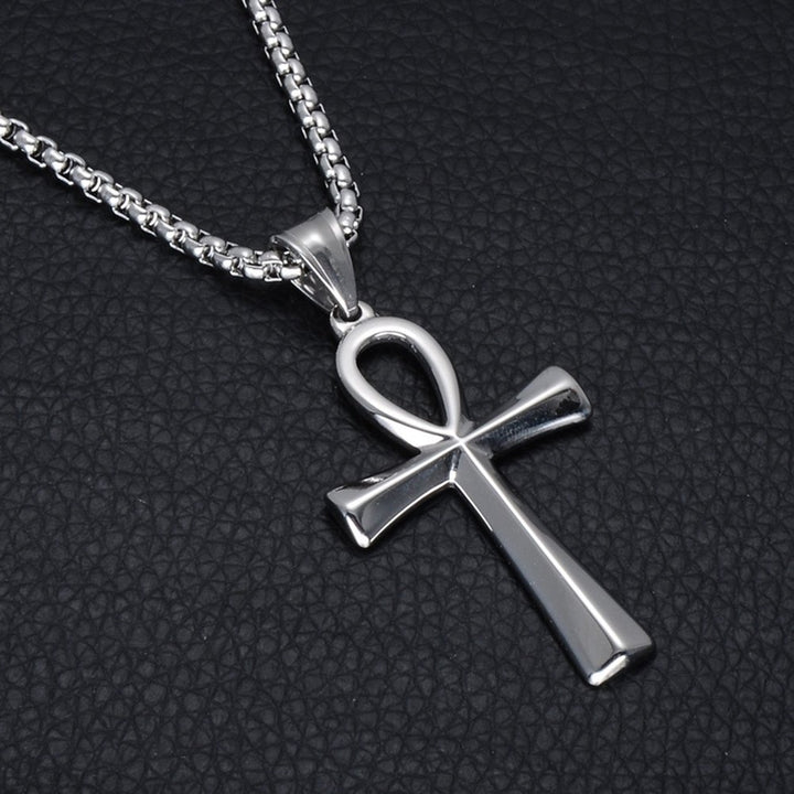 Fashion Men Cross Pendant Long Chain Necklace Party Club Jewelry Birthday Gift Image 3