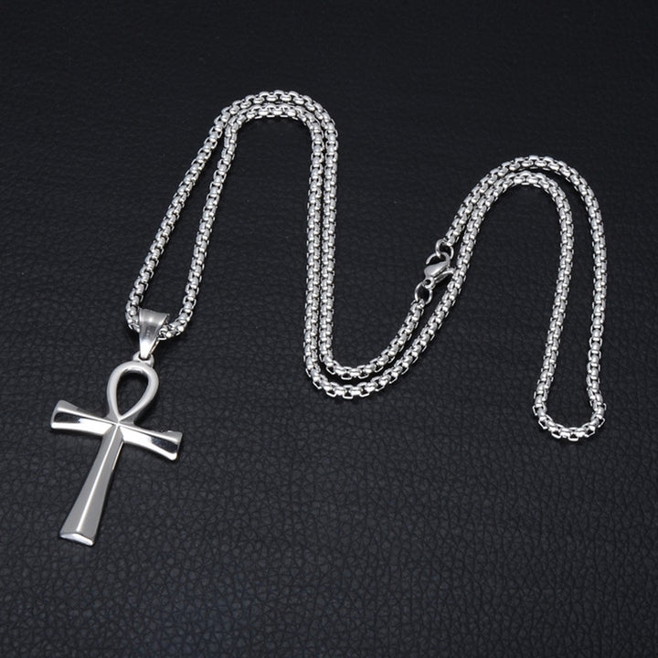 Fashion Men Cross Pendant Long Chain Necklace Party Club Jewelry Birthday Gift Image 4