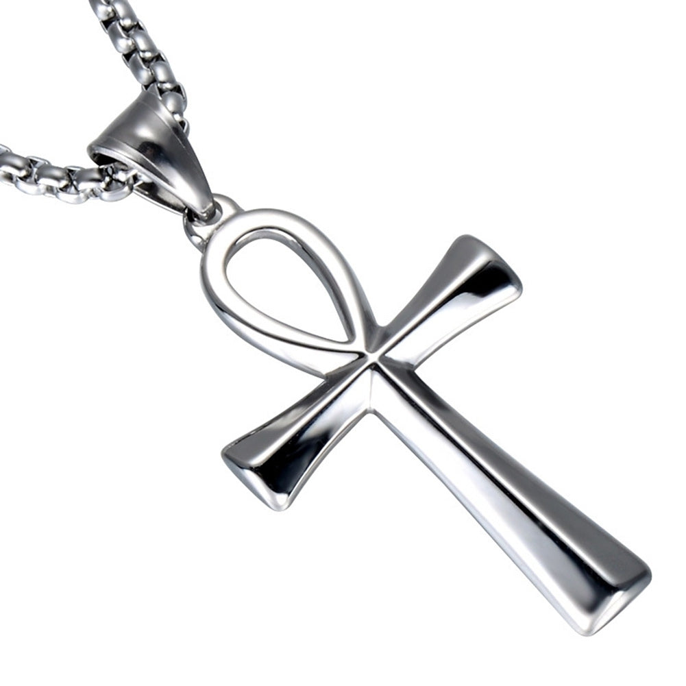 Fashion Men Cross Pendant Long Chain Necklace Party Club Jewelry Birthday Gift Image 6