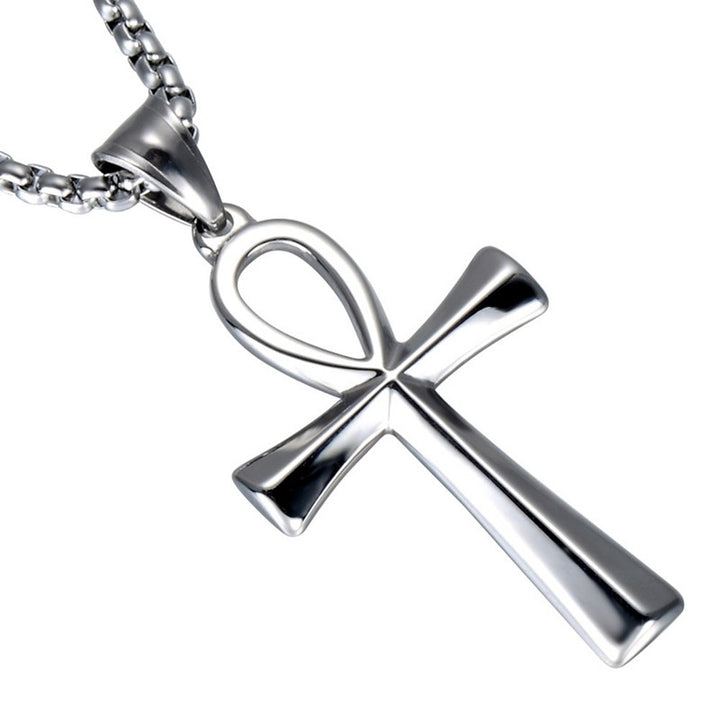 Fashion Men Cross Pendant Long Chain Necklace Party Club Jewelry Birthday Gift Image 1