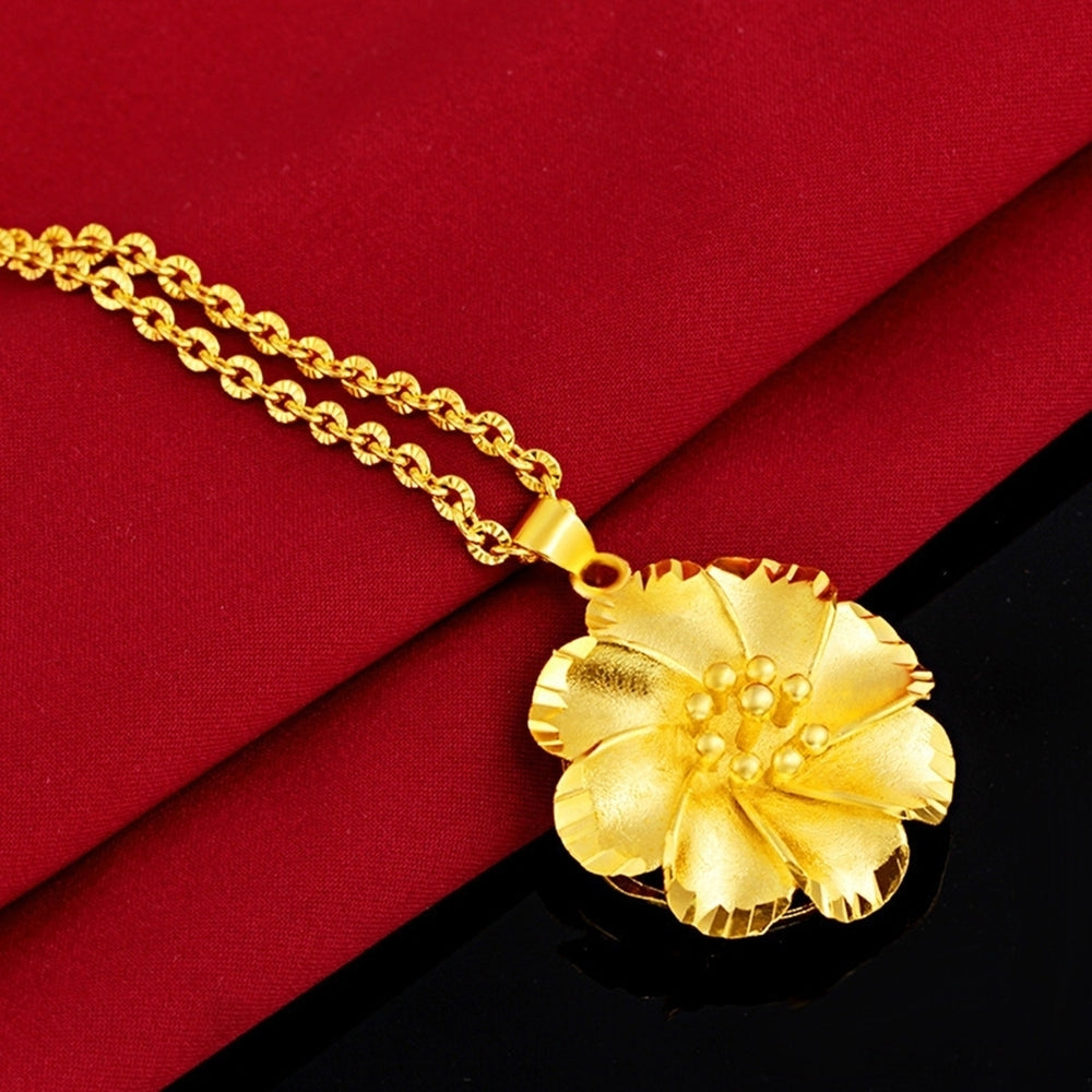 Fashion Women Gold Plated Hollow out Flower Pendant Chain Necklace Jewelry Gift Image 2