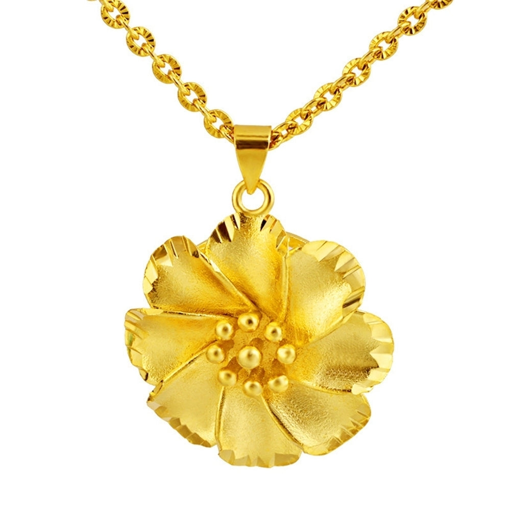 Fashion Women Gold Plated Hollow out Flower Pendant Chain Necklace Jewelry Gift Image 3