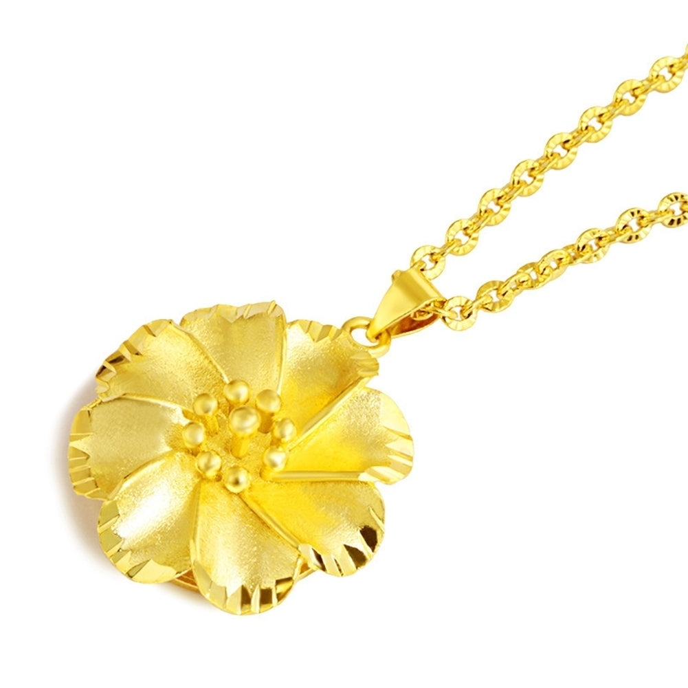 Fashion Women Gold Plated Hollow out Flower Pendant Chain Necklace Jewelry Gift Image 4