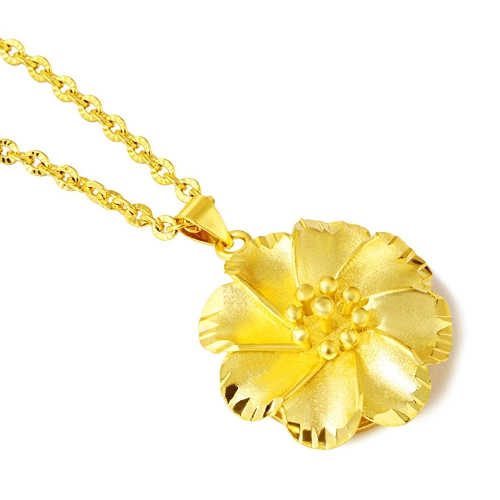 Fashion Women Gold Plated Hollow out Flower Pendant Chain Necklace Jewelry Gift Image 4