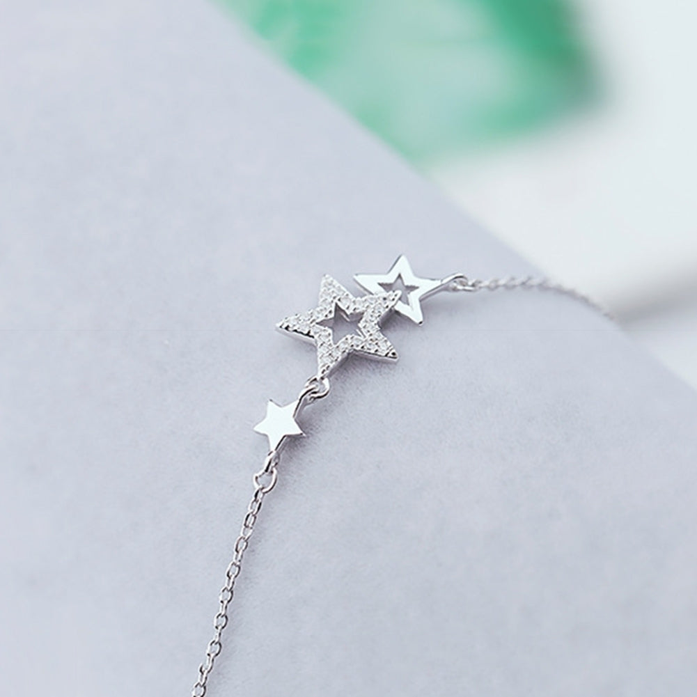 Women Rhinestone Five Pointed Star Pendant Clavicle Chain Necklace Jewelry Gift Image 8