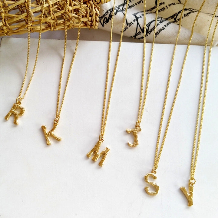 Minimalist Women Letter Alphabet Pendant Short Chain Necklace Party Jewelry Gift Image 9