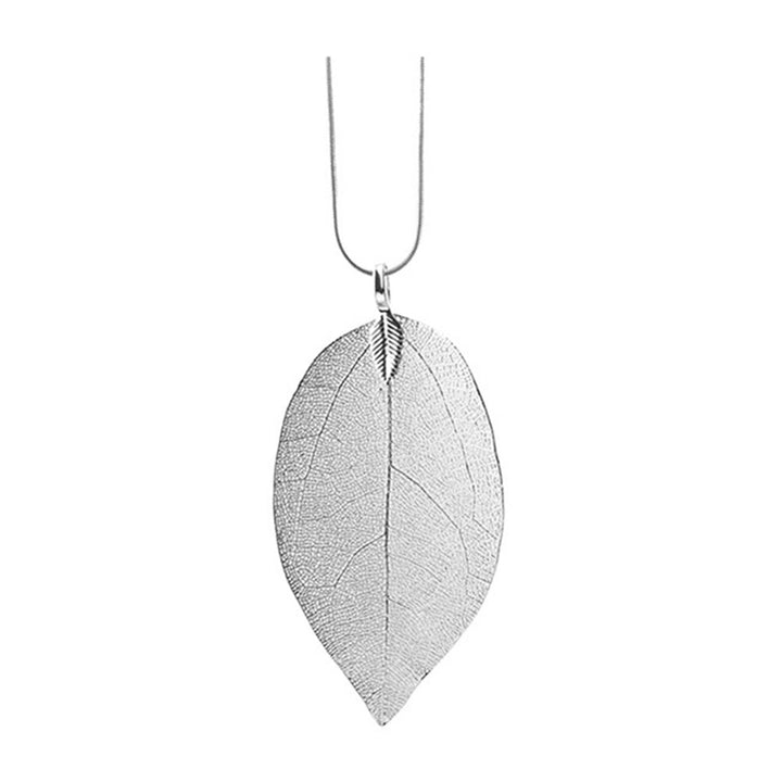 Women Hollow Leaf Pendant Long Chain Necklace Fashion Jewelry Accessory Gift Image 4