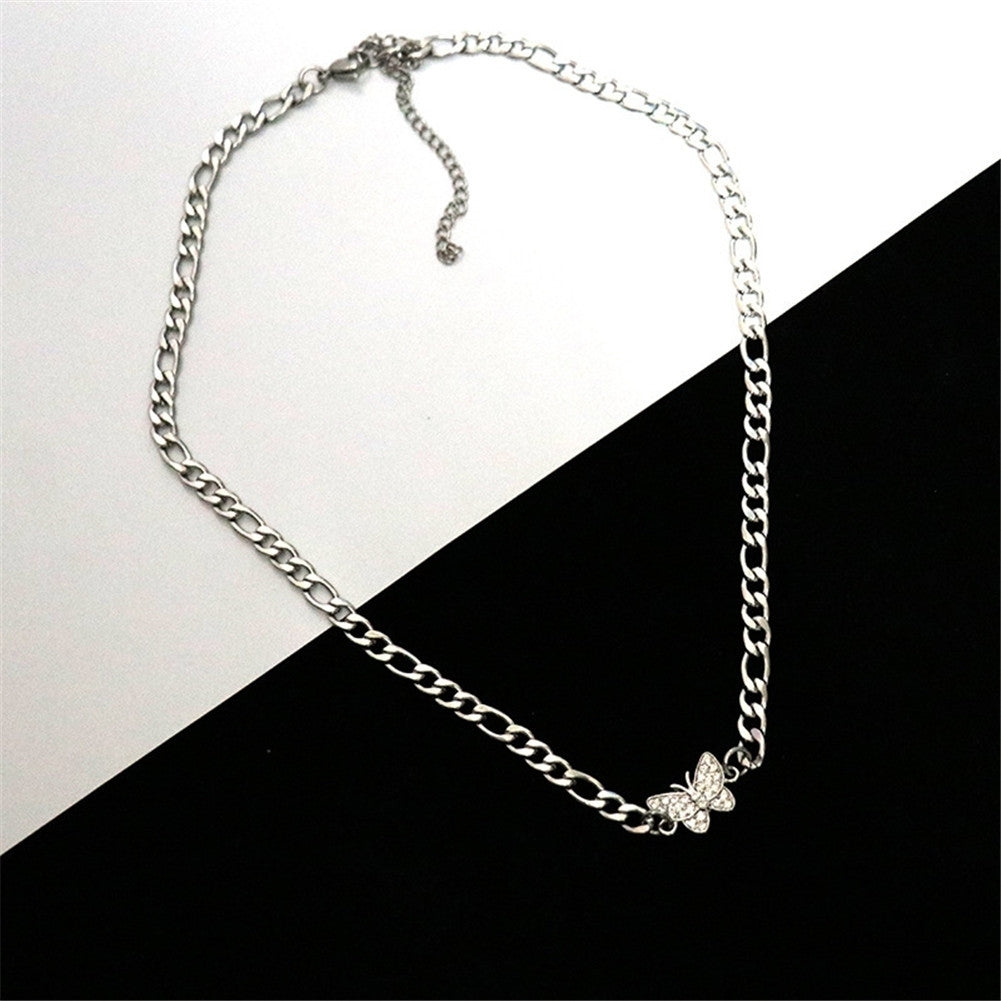 Women Fashion Simple Metal Butterfly Pendant Choker Chain Necklace Jewelry Gift Image 4