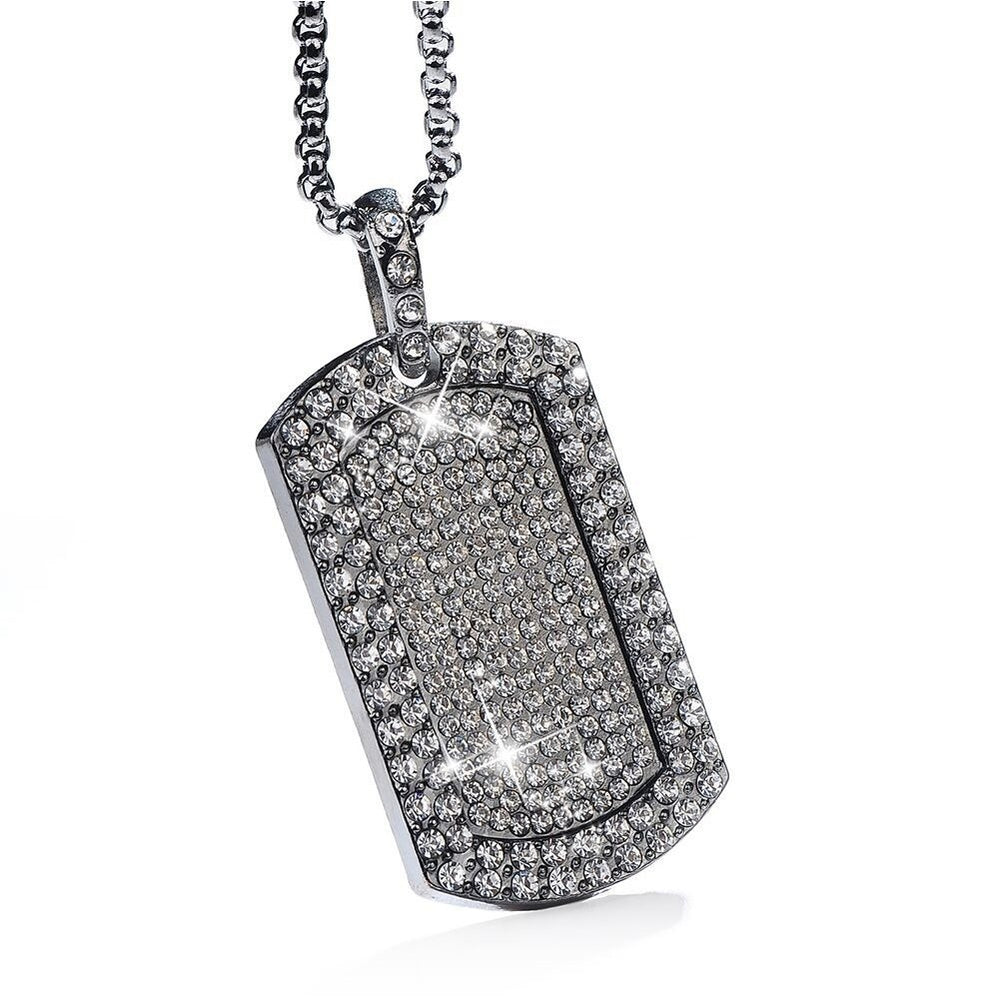 Women Rhinestone Geometric Squares Shape Pendant Decor Necklace Jewelry Gift Image 2