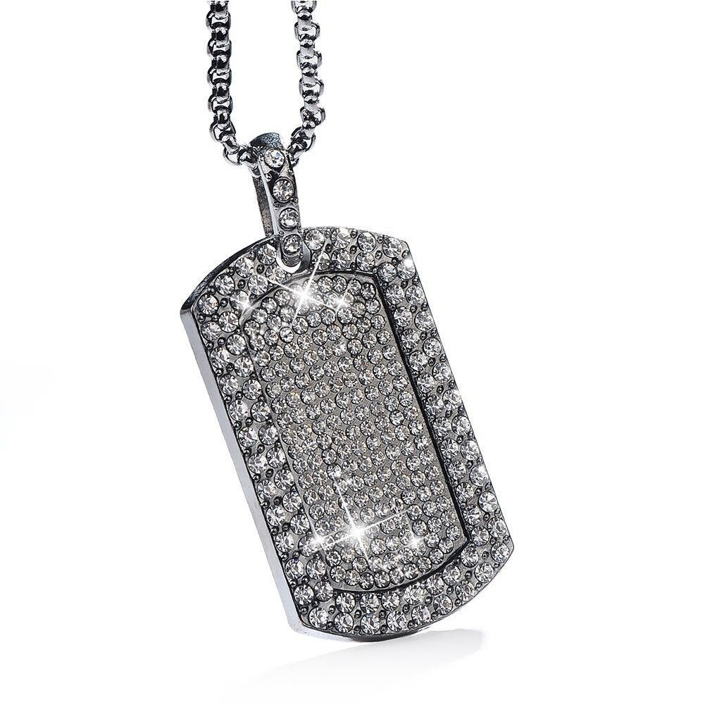 Women Rhinestone Geometric Squares Shape Pendant Decor Necklace Jewelry Gift Image 1