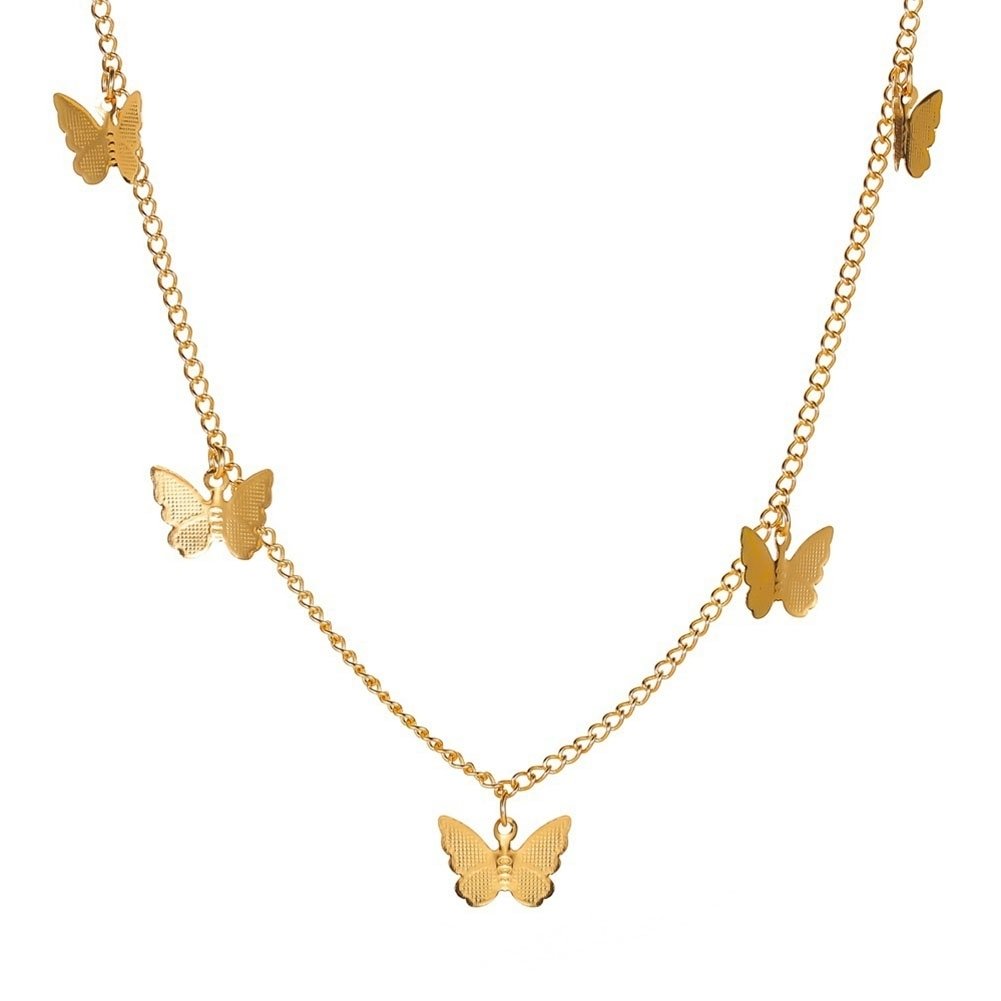 Women Stylish Butterflies Design Pendant Clavicle Chain Jewelry Accessories Image 1