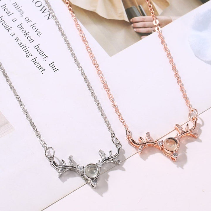 Female Antler Shaped Projection Clavicle Chain Pendant Choker Necklace Jewelry Image 4