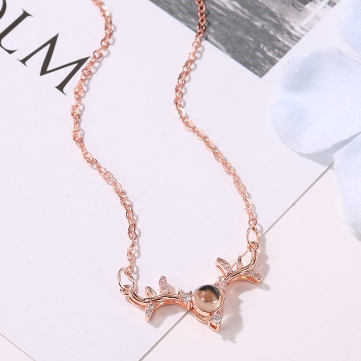 Female Antler Shaped Projection Clavicle Chain Pendant Choker Necklace Jewelry Image 4