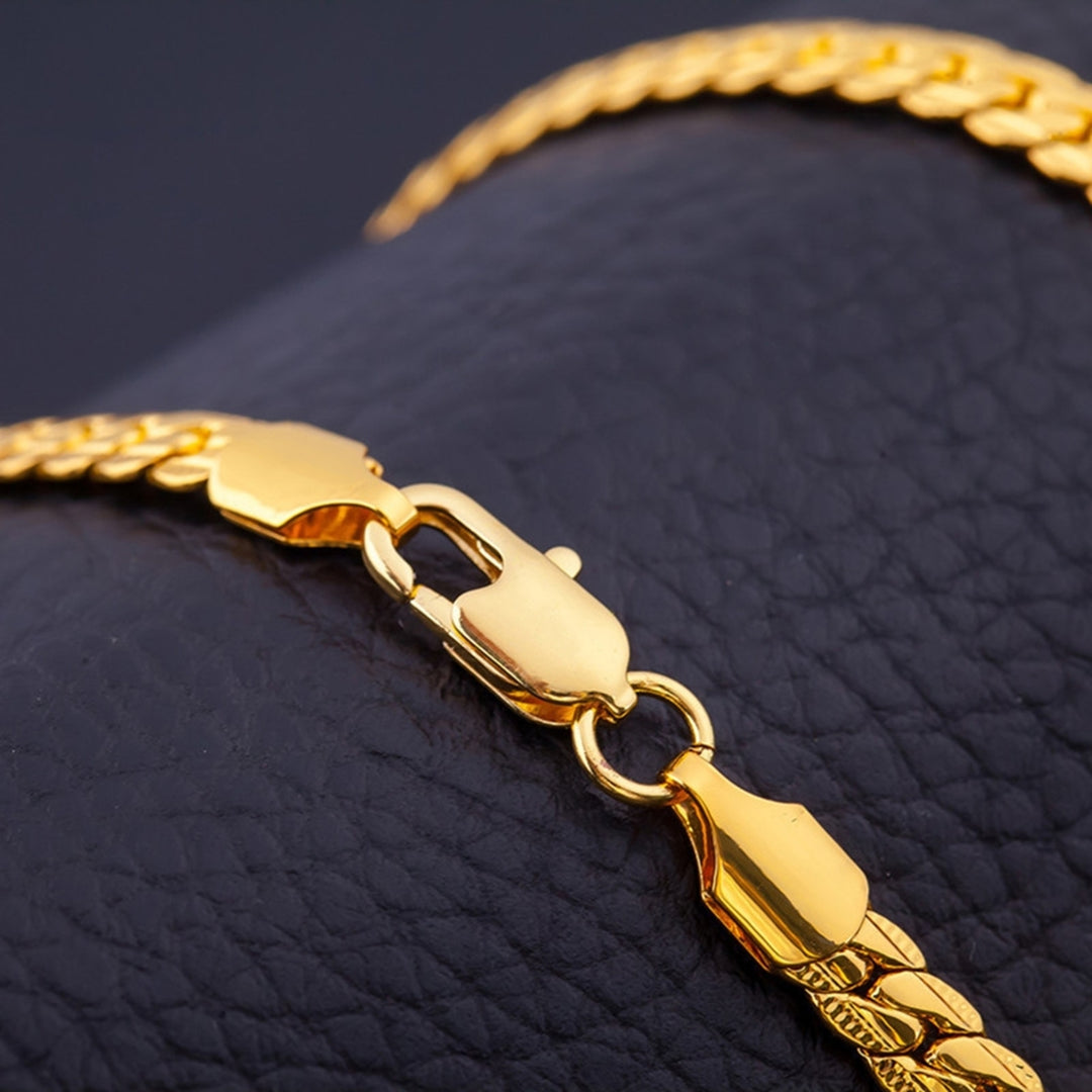 Fashion Hip-hop Golden Alloy 5mm Chain Necklace Unisex Jewelry Accessory Gift Image 2