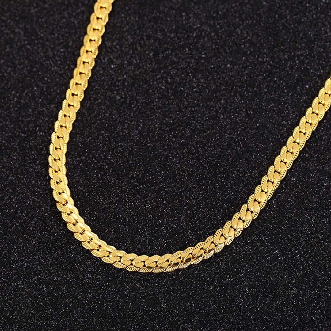 Fashion Hip-hop Golden Alloy 5mm Chain Necklace Unisex Jewelry Accessory Gift Image 6