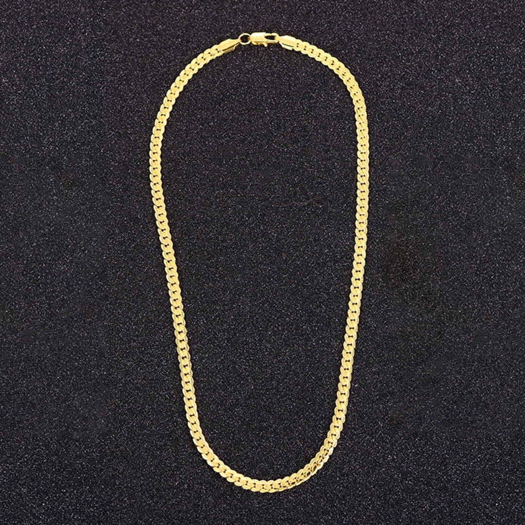 Fashion Hip-hop Golden Alloy 5mm Chain Necklace Unisex Jewelry Accessory Gift Image 7