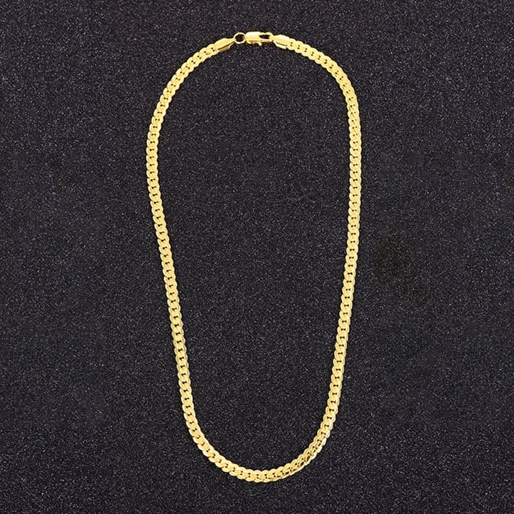 Fashion Hip-hop Golden Alloy 5mm Chain Necklace Unisex Jewelry Accessory Gift Image 7