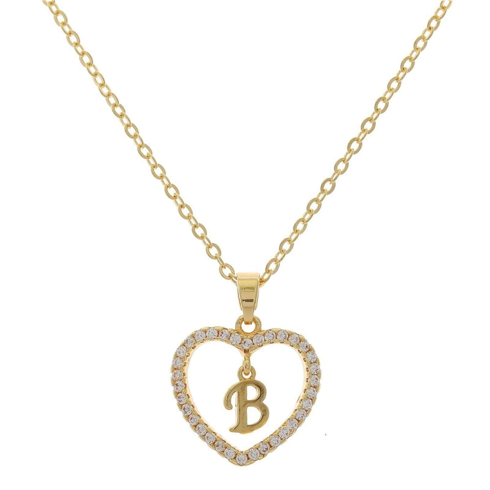 Women A to Z Capital Letter Heart Initial Pendant Necklace Jewelry Accessory Image 2