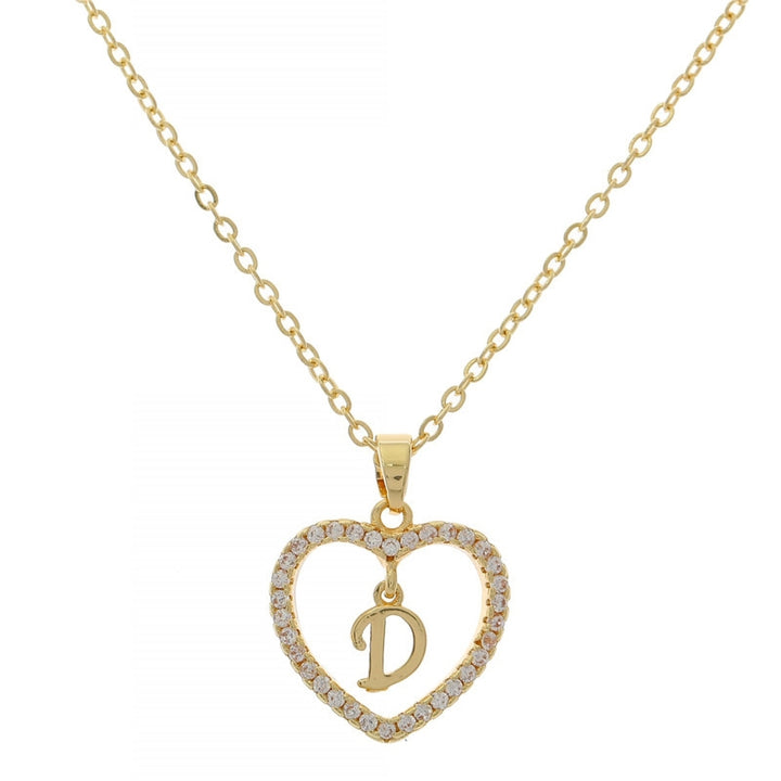 Women A to Z Capital Letter Heart Initial Pendant Necklace Jewelry Accessory Image 4