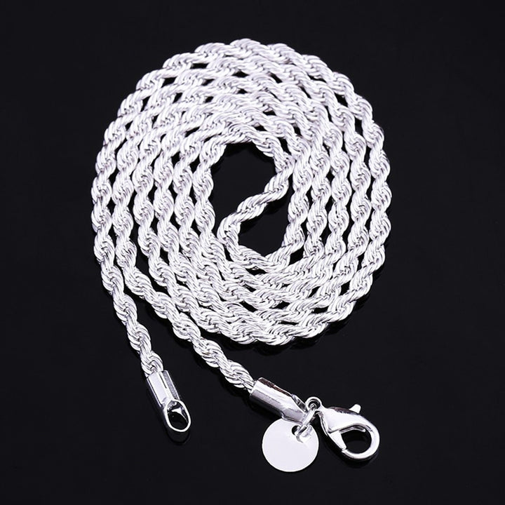 Unisex Fashion 18-30 inch Necklace Twisted Chain Pendant Jewelry Gift for Dating Image 1