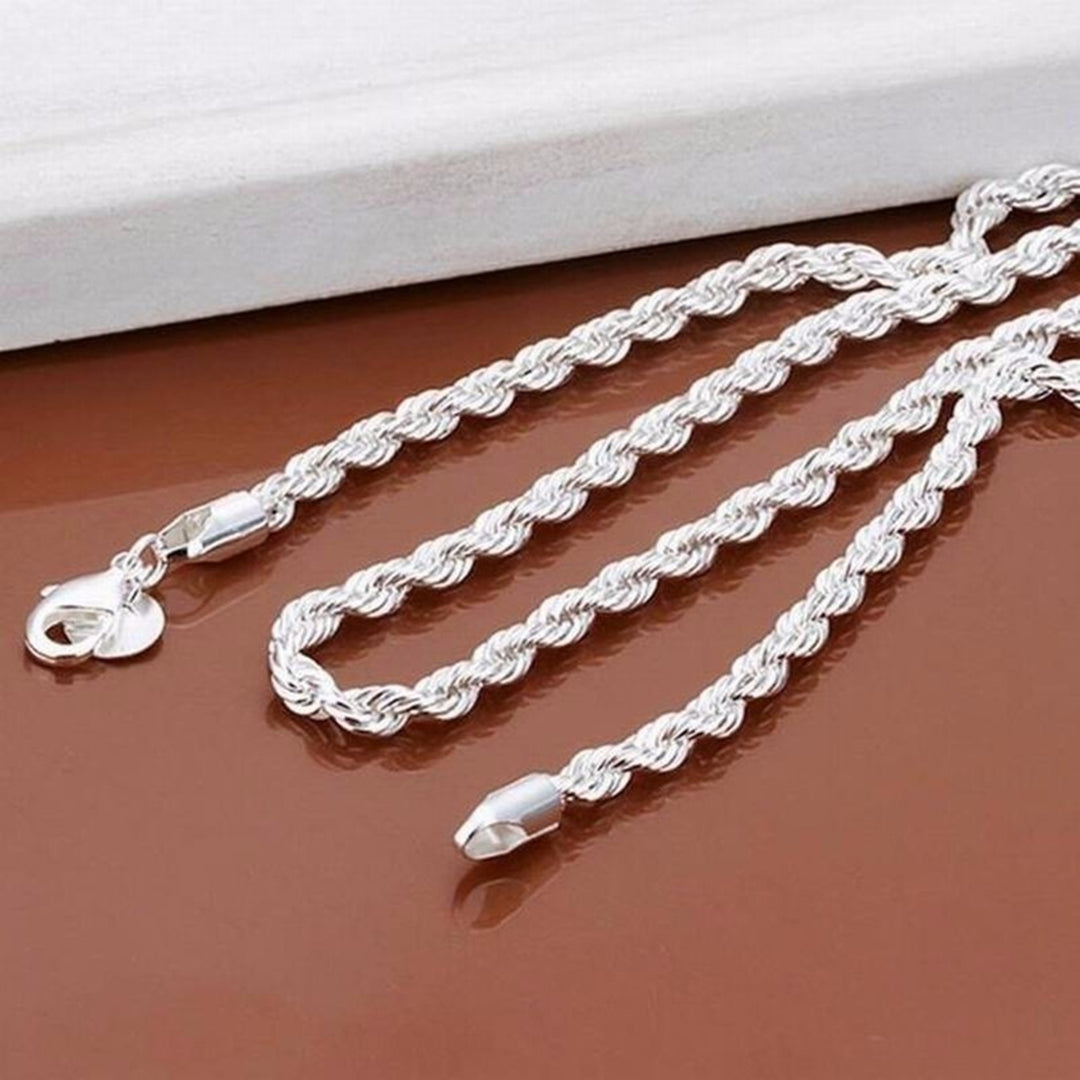 Unisex Fashion 18-30 inch Necklace Twisted Chain Pendant Jewelry Gift for Dating Image 9