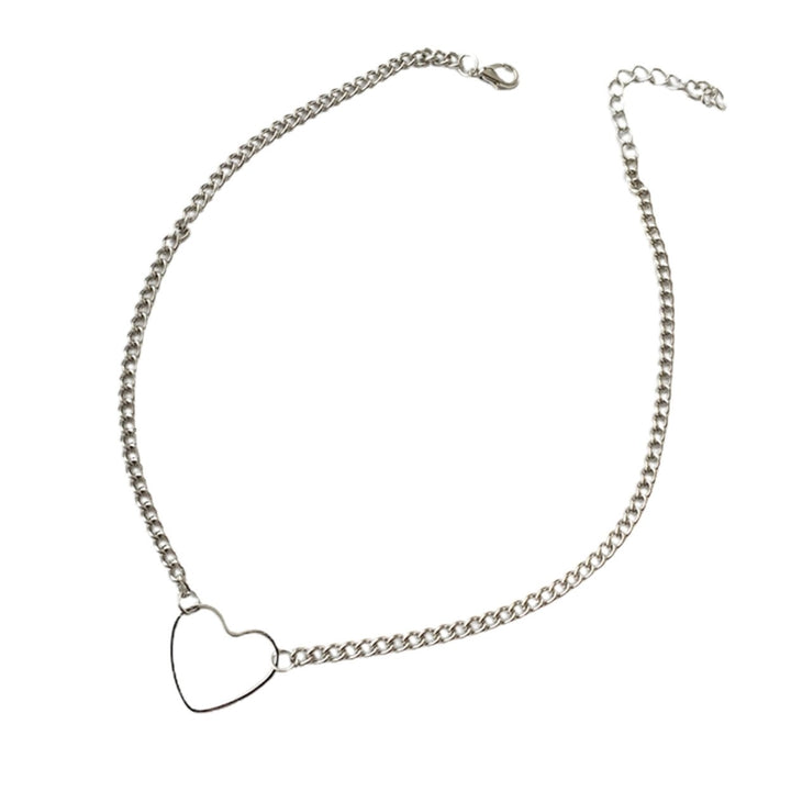 Women Simple Heart-shaped Hollow Pendant Necklace Choker Chain Accessory Gift Image 1