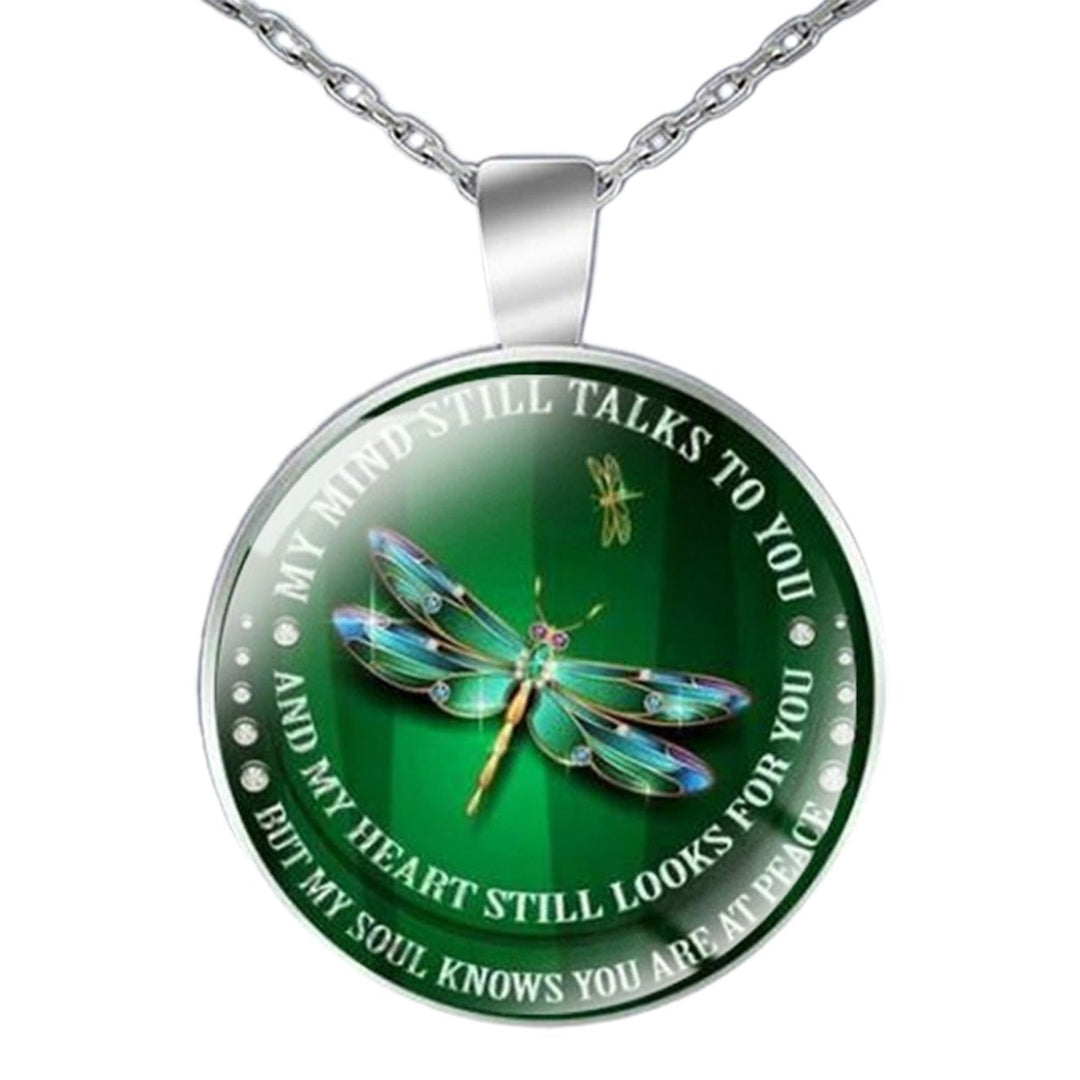 Unisex Necklace My Mind Still Talks To You Time Glass Pendant Jewelry Chain Gift Image 4