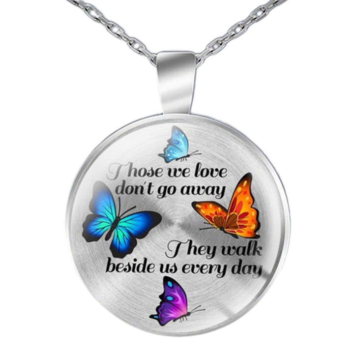 Unisex Necklace My Mind Still Talks To You Time Glass Pendant Jewelry Chain Gift Image 6