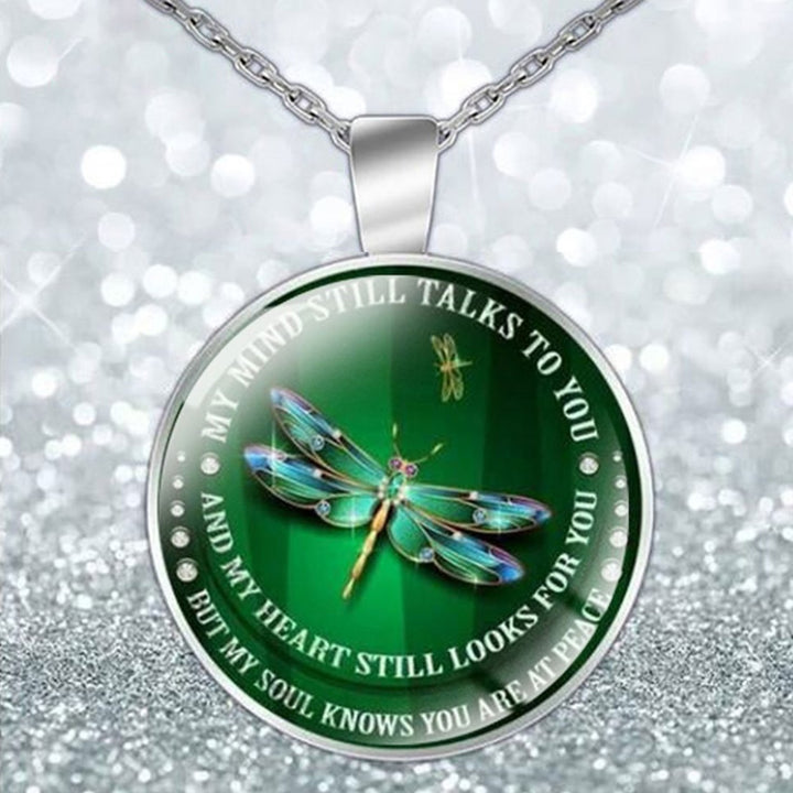 Unisex Necklace My Mind Still Talks To You Time Glass Pendant Jewelry Chain Gift Image 12