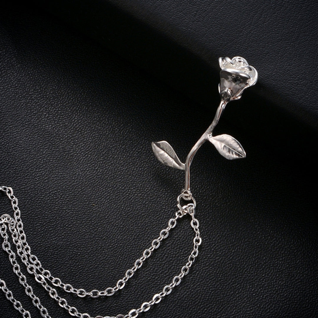 Women Elegant Rose Flower Pendant Chain Necklace Jewelry Valentines Day Gift Image 10