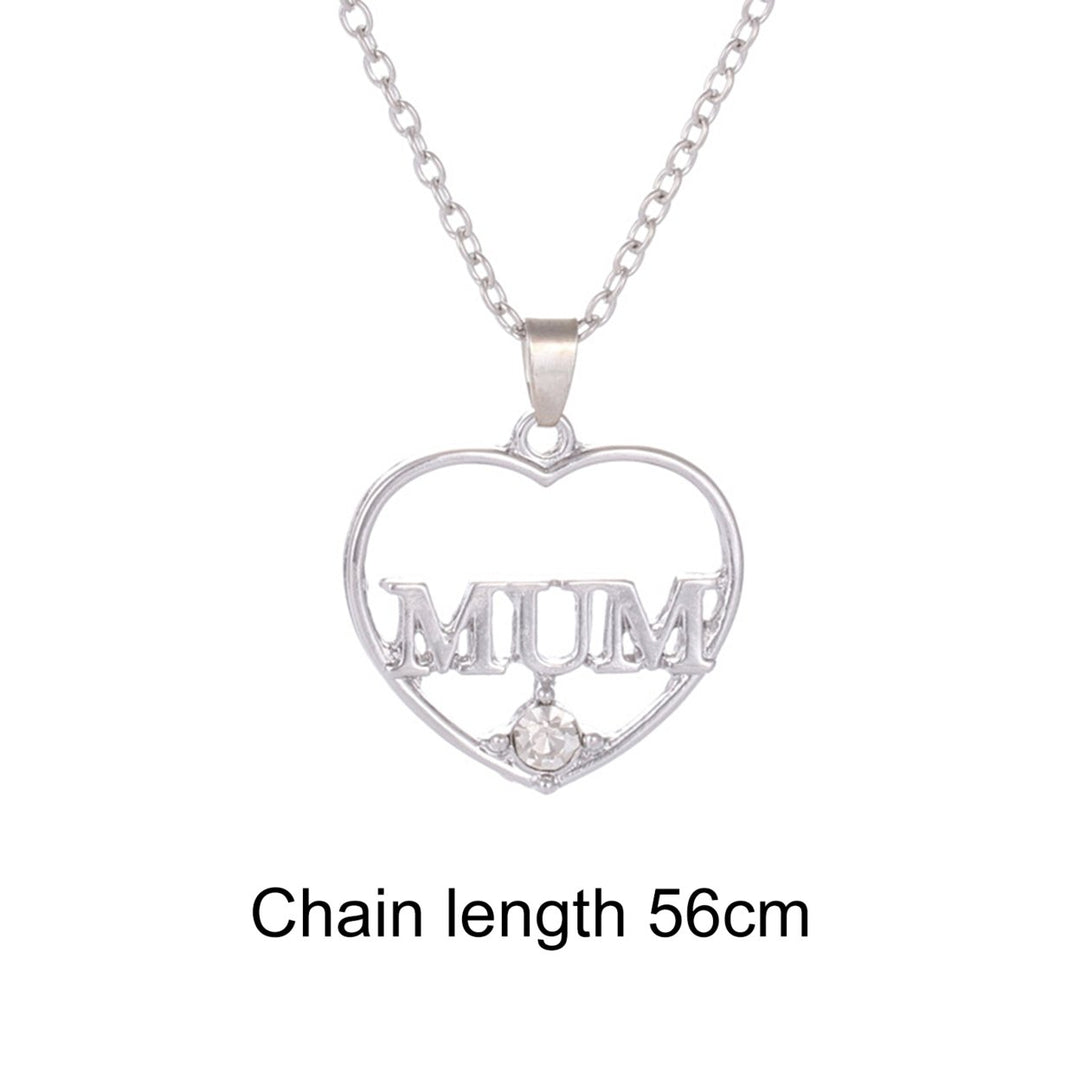 MUM Letter Heart Pendant Necklace Choker Chain Mother Day Gift Jewelry Accessory Image 4