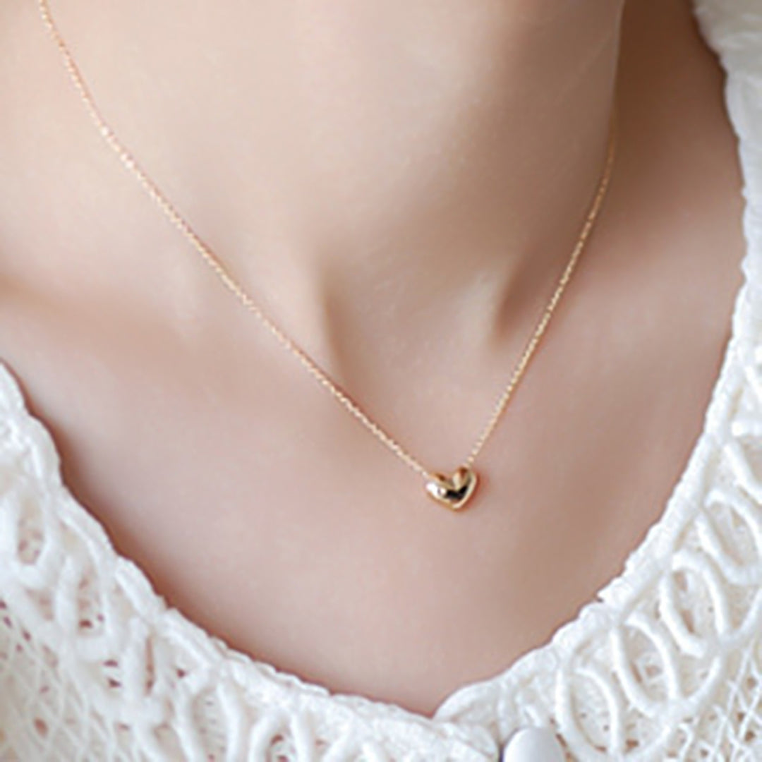 Women Elegant Love Heart Pendant Necklace Choker Chain Jewelry Accessory Gift Image 7