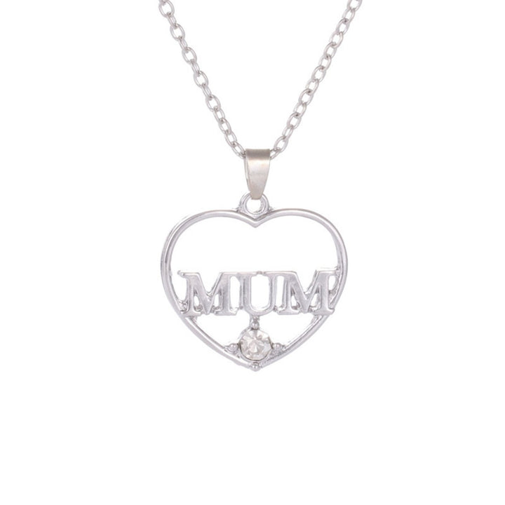 MUM Letter Heart Pendant Necklace Choker Chain Mother Day Gift Jewelry Accessory Image 8