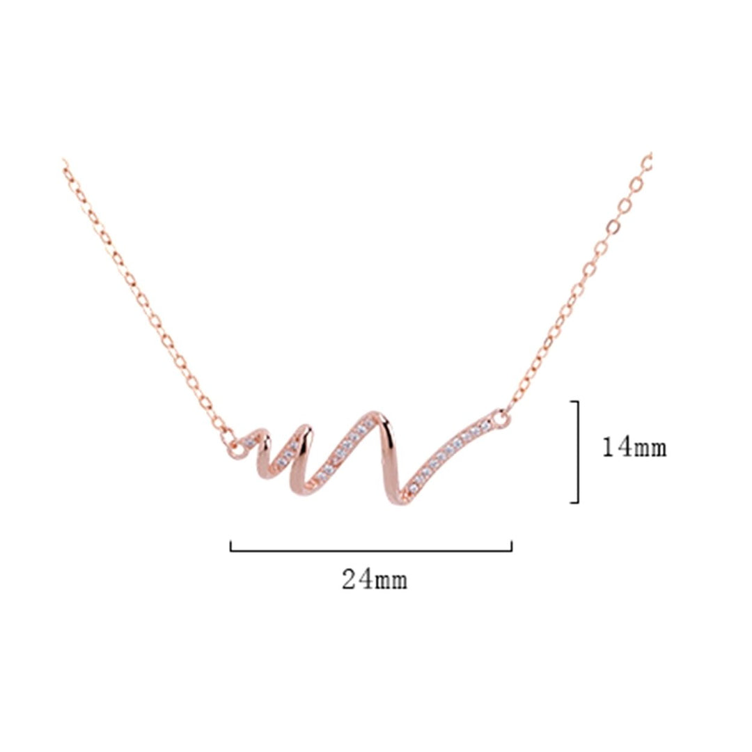Fashion Heartbeat ECG Pendant Clavicle Chain Women Choker Necklace Jewelry Accessory for Valentine Day Image 7