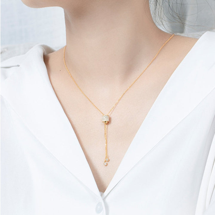 Women Necklace Elegant Electroplated Pendant Silver Plated Adjustable Neck Chain for Daily Wear Image 3