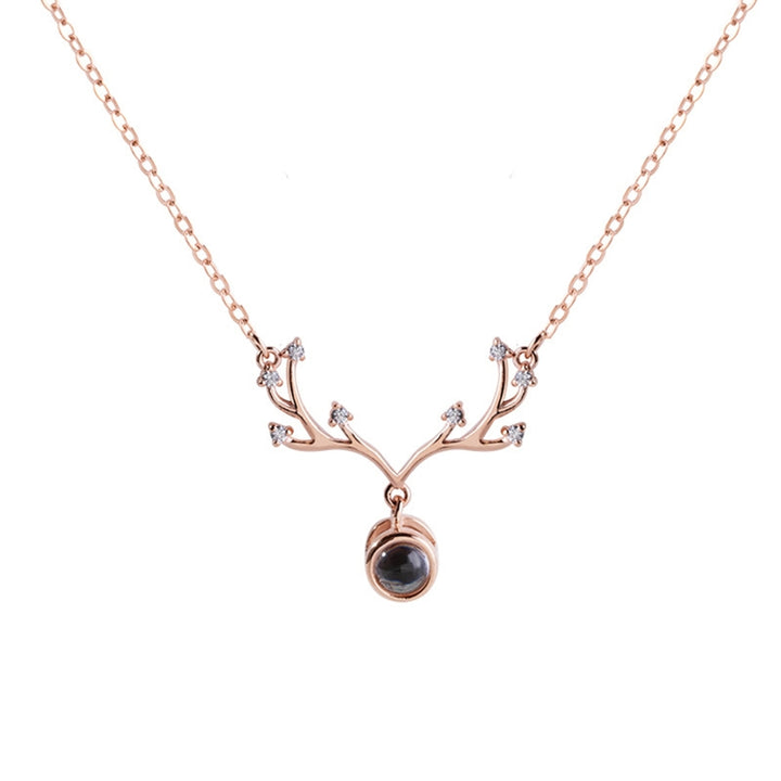 Necklace Antler-shaped Skin-friendly Silver Plated Especial Women Neck Chain for Dating Image 2