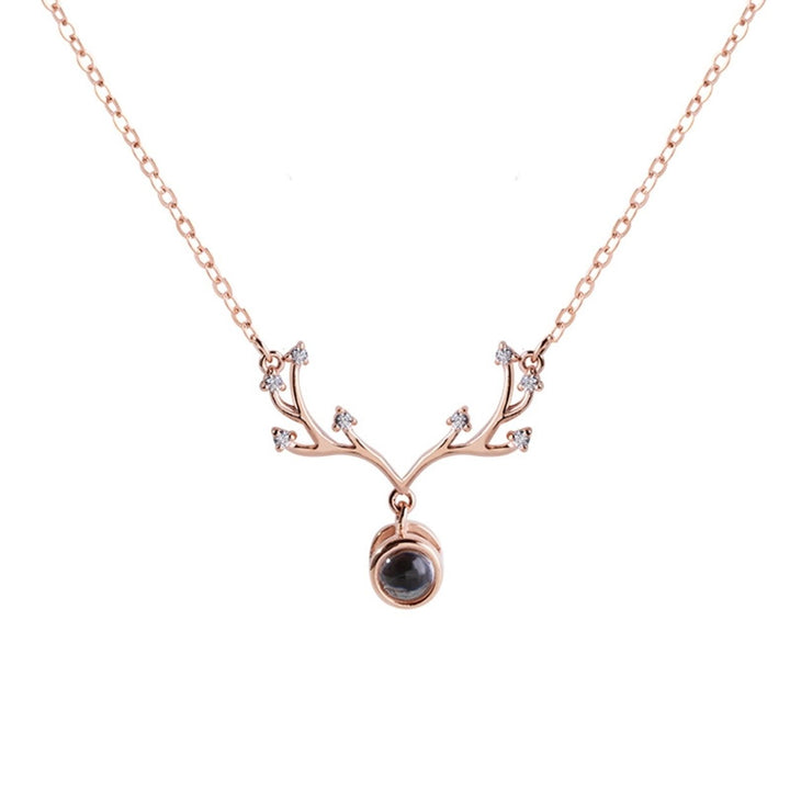 Necklace Antler-shaped Skin-friendly Silver Plated Especial Women Neck Chain for Dating Image 1