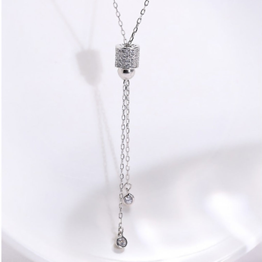 Women Necklace Elegant Electroplated Pendant Silver Plated Adjustable Neck Chain for Daily Wear Image 9