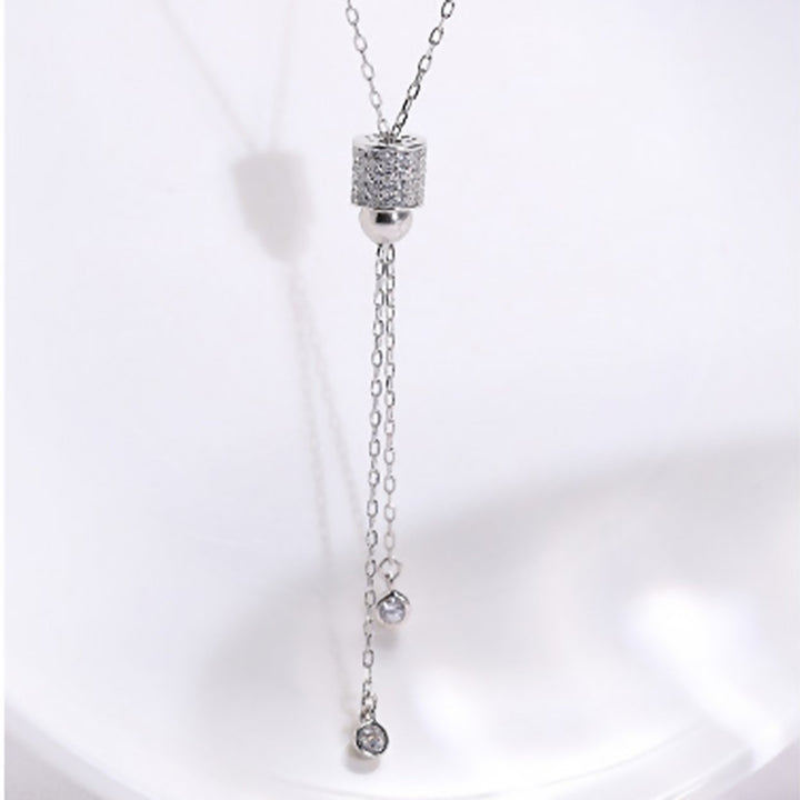 Women Necklace Elegant Electroplated Pendant Silver Plated Adjustable Neck Chain for Daily Wear Image 9