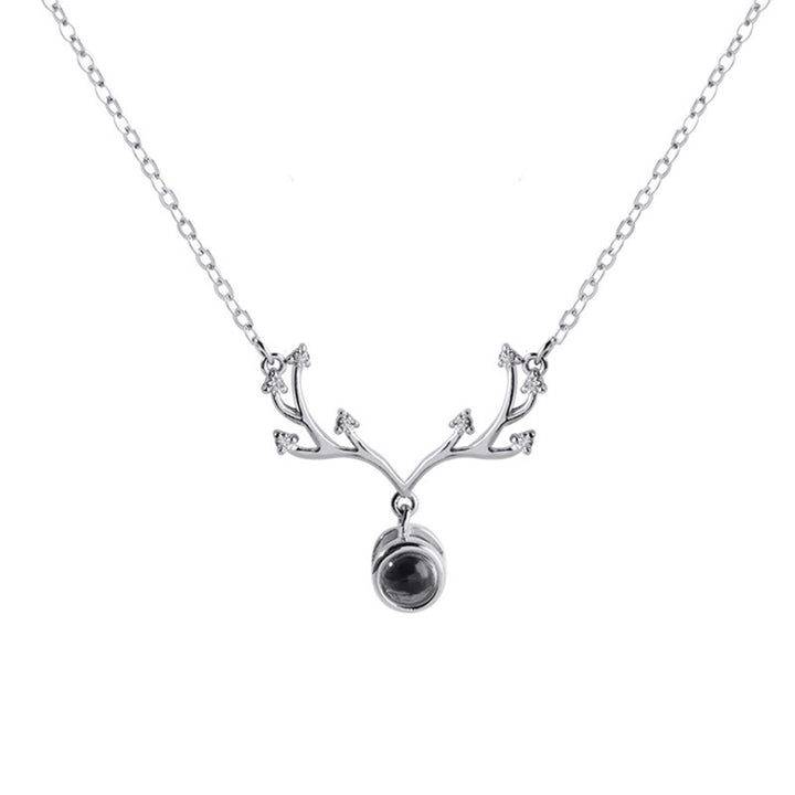 Necklace Antler-shaped Skin-friendly Silver Plated Especial Women Neck Chain for Dating Image 3